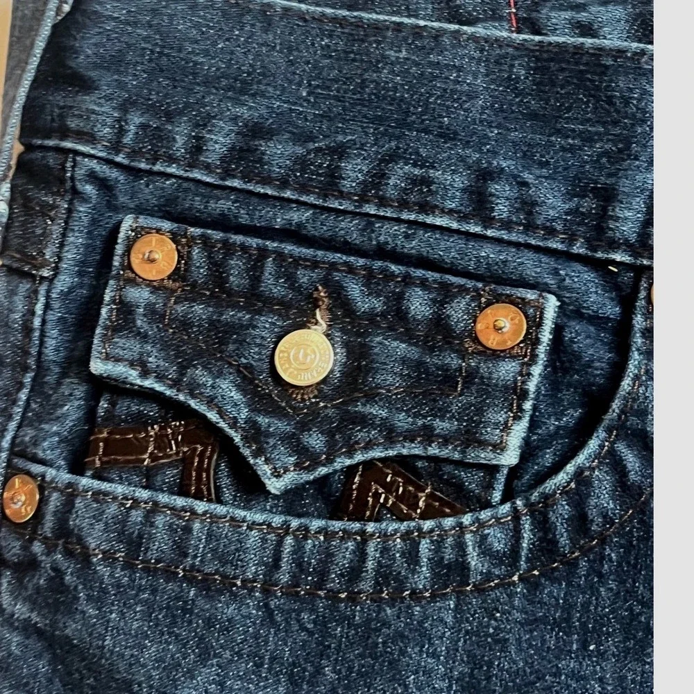 True religion Ricky jeans denim vintage 24–859 LX 603336 embellished men 38 flap